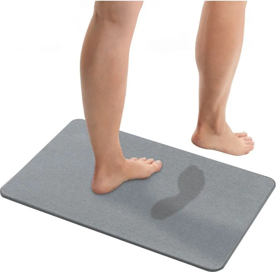 Szürke kovaföld fürdőszobai kilépő 50x80 cm Simi – Wenko
