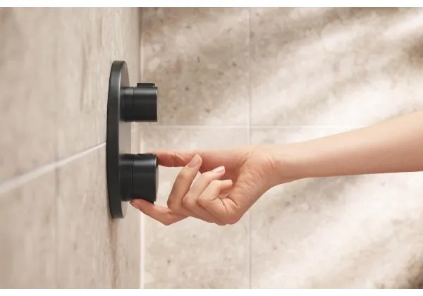 GROHE 348822430 - PRECISION 250 × 250 mm fekete zuhanyszett