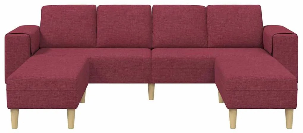 Kanapé Szett 3 pcs bordó szövet