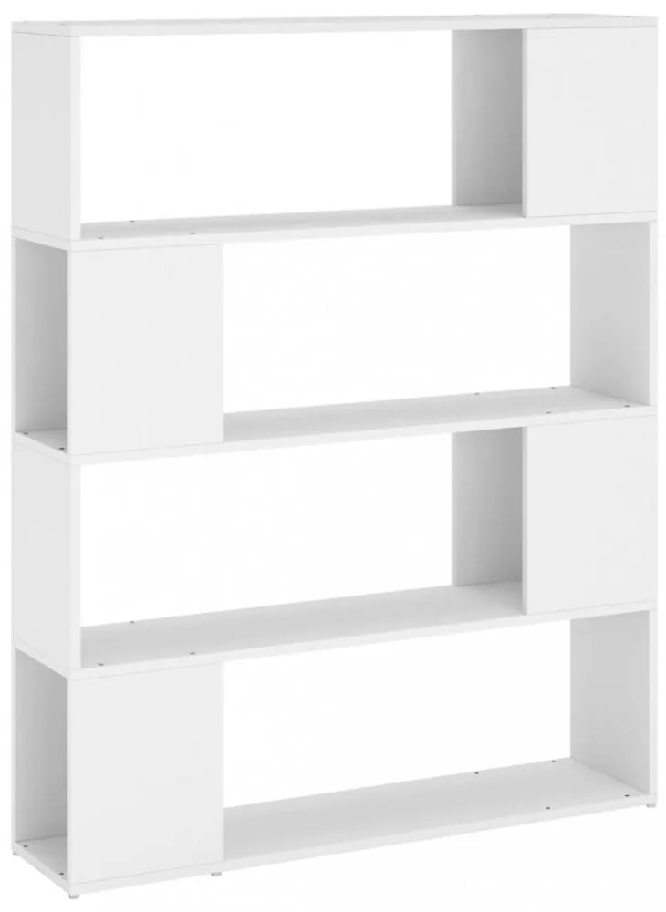 fehér szerelt fa térelválasztó könyvszekrény 100 x 24 x 124 cm
