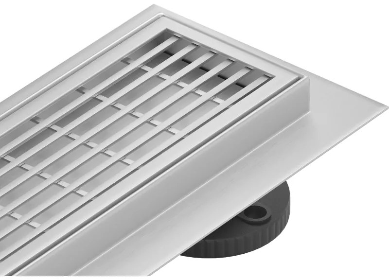 Mexen Lapos lineáris rozsdamentes ereszcsatorna 60 cm, 360°-os szifon, M33 minta, rozsdamentes acél, 1033060-40