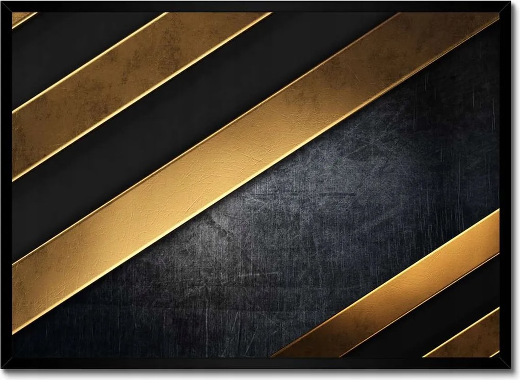 Poszter fekete keretben 70x50 Arany csíkos