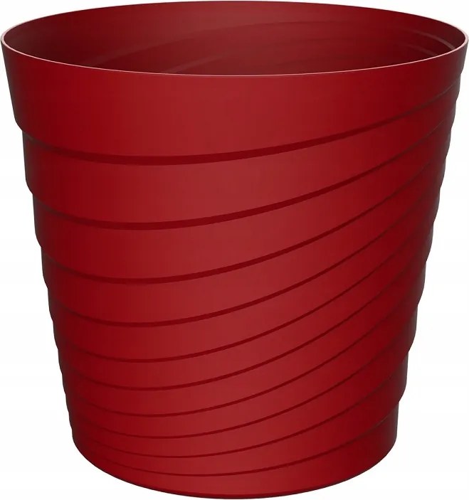 Kerek virágtartó kaspó Toscana Piros, szerkezet ø30 cm