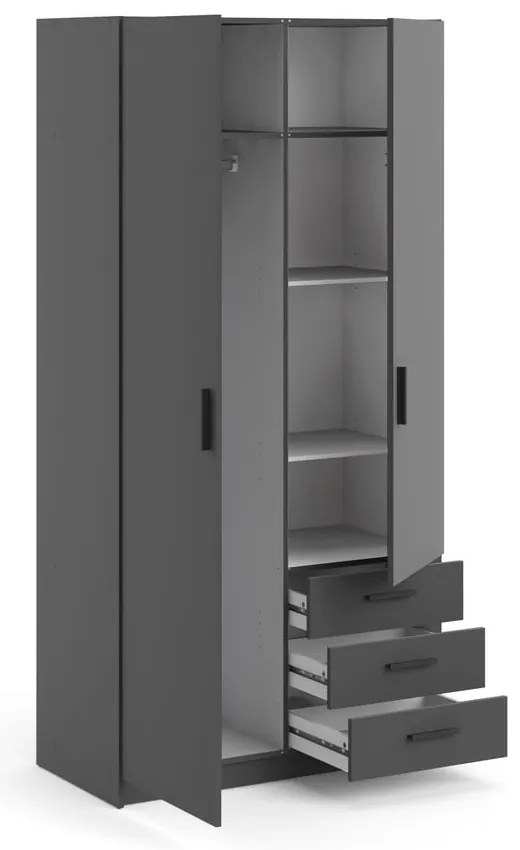 Sötétszürke ruhásszekrény 99x200 cm Sprint – Tvilum