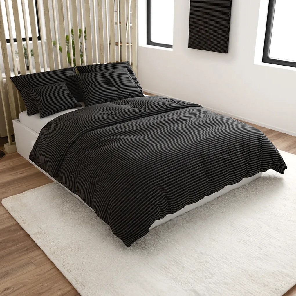 Alterna fekete pamut ágyneműhuzat