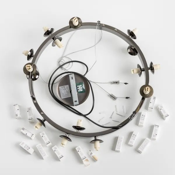 Brilagi - LED csillár kábelen MILLA 15xG9/3W/230V fekete króm/füstszínű