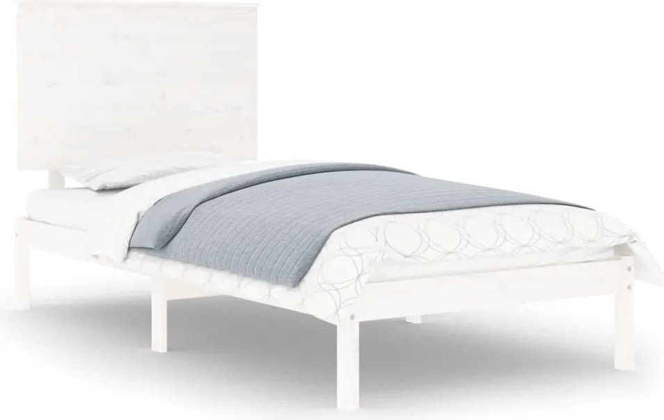 vidaXL fehér tömör fenyőfa ágy matrac nélkül 90 x 200 cm