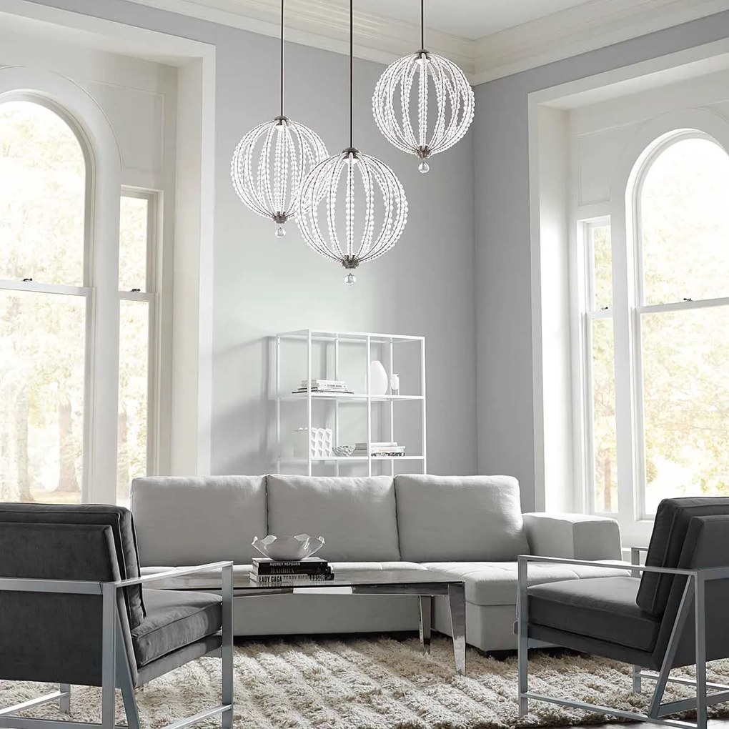 Feiss glamour kristály LED függeszték oberlin nikkel elsfe-oberlin-p-l