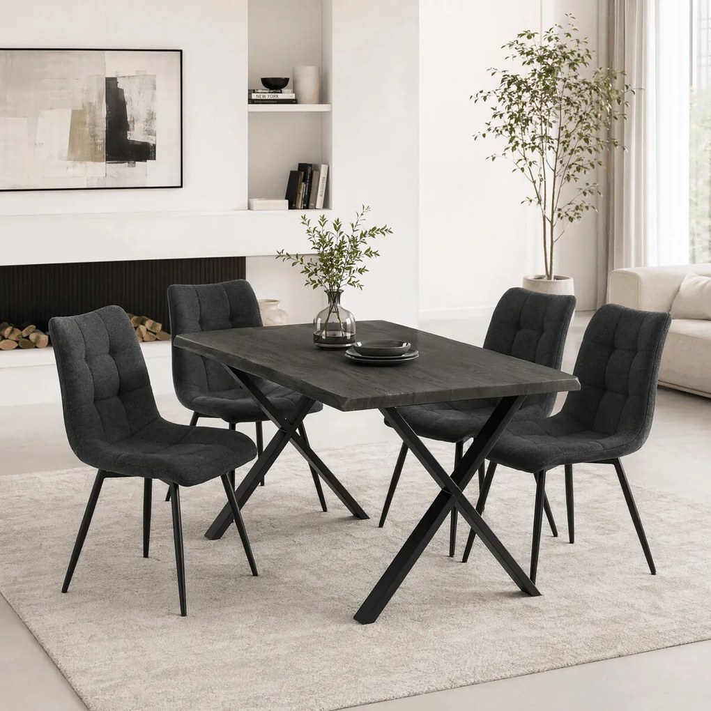 Étkezőasztal 180x90 cm MDF szürke tölgy