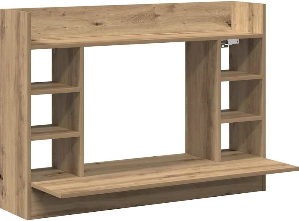 vidaXL Falra szerelhető íróasztal kézműves tölgy 105 x 48 x 75 cm