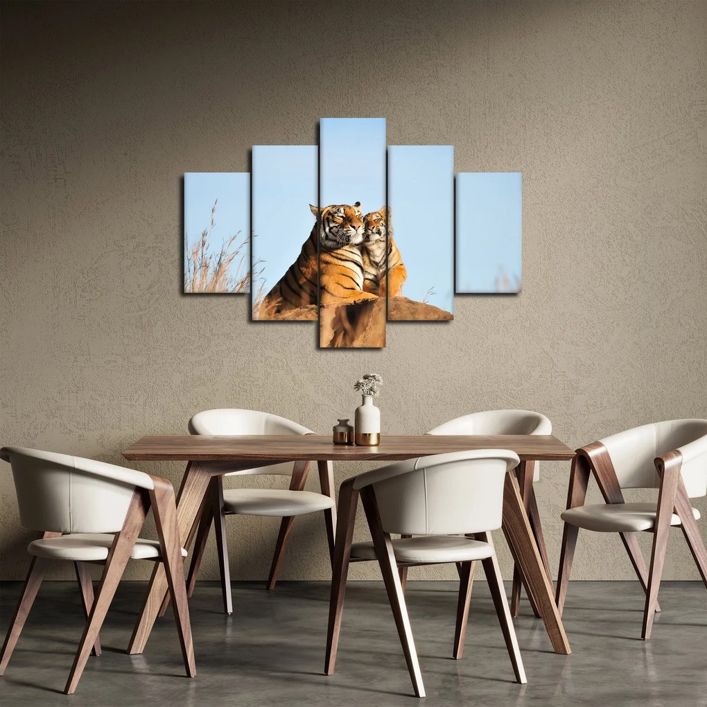 Kép - Tigris és a kölyke (150x105 cm)