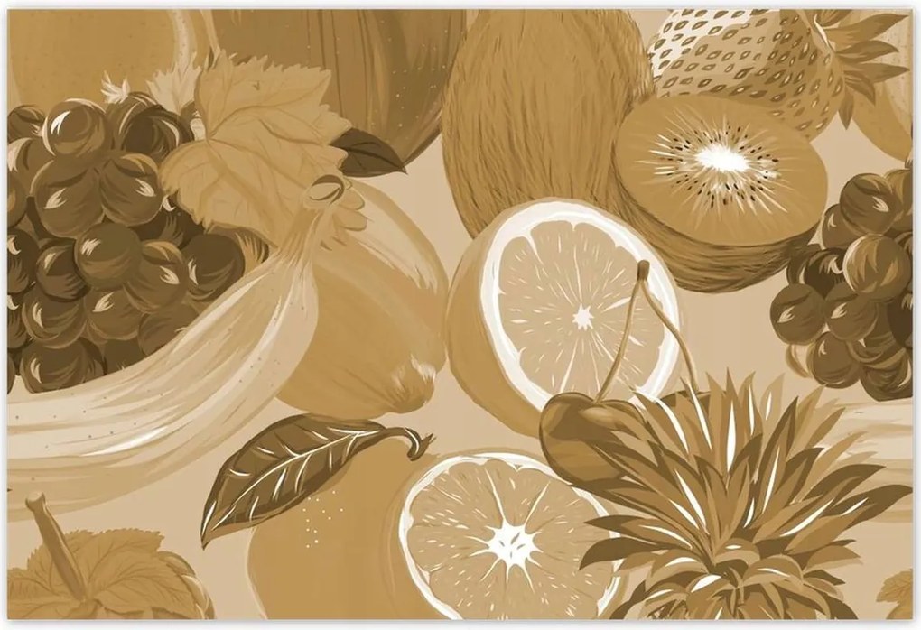 Poszterek 185x125 Gyümölcsök szépia árnyalatokban