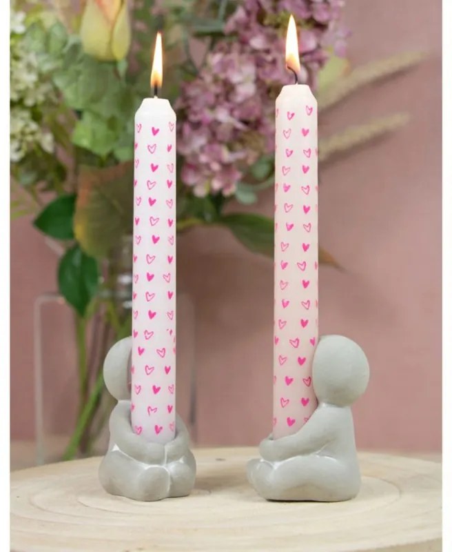 2 db kerámia gyertyatartó szett IDEAS 4 SEASONS, rózsaszín