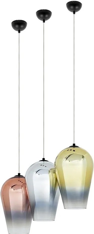 KING HOME JD9043L-30COPPER VENZA Egyágú Függesztett Lámpa Üveg E27 IP20