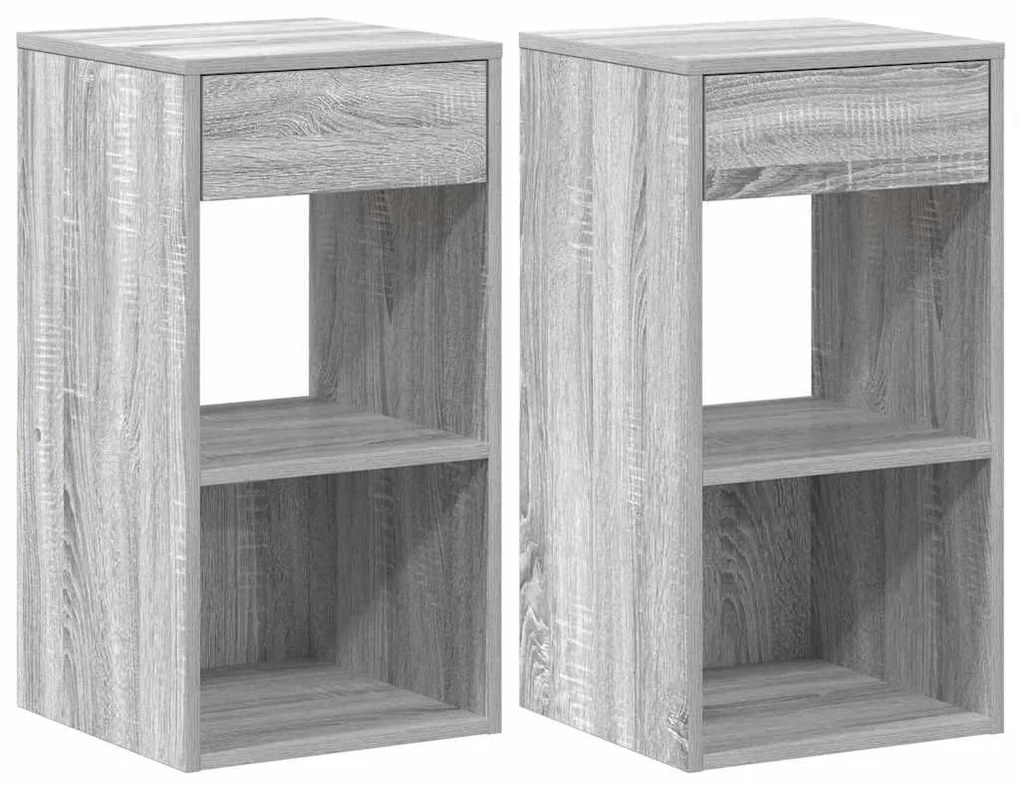 éjjeliszekrények fiókos 2 db szürke sonoma 35x34x66,5 cm