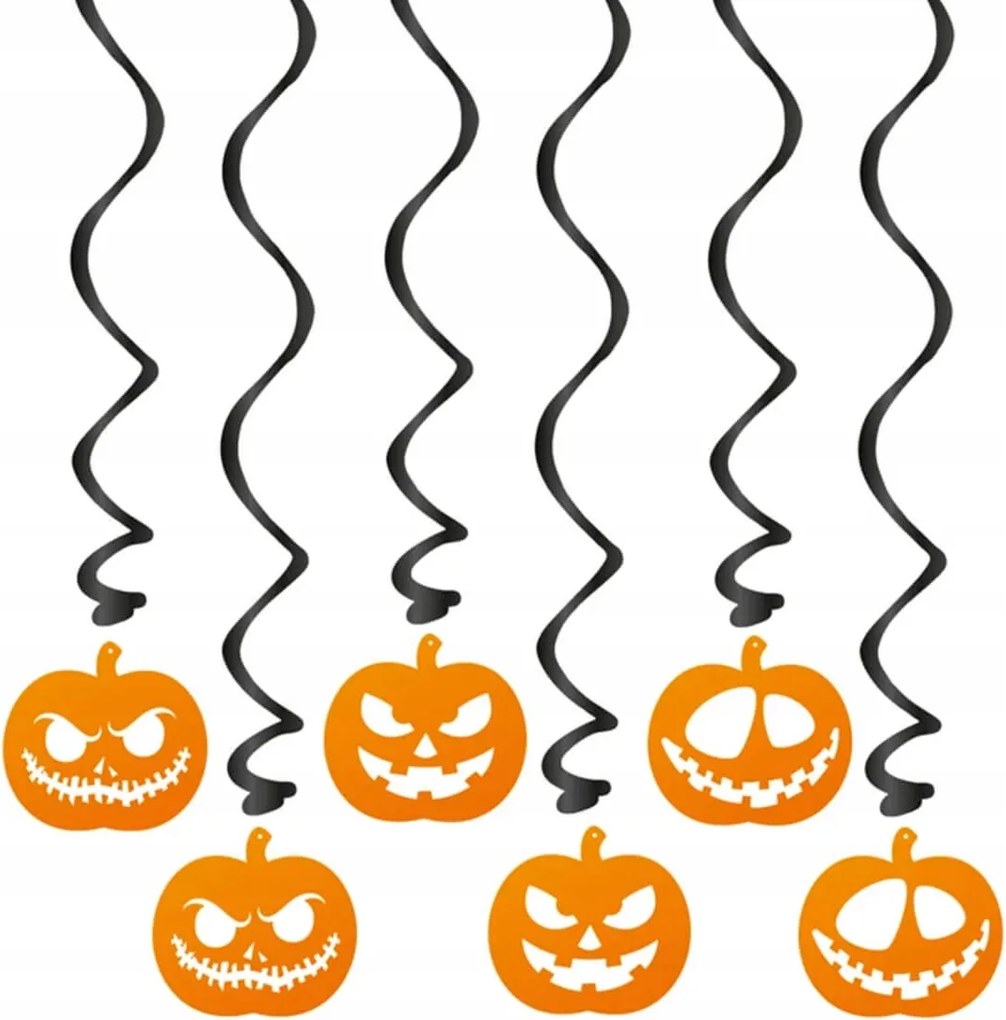 Halloween Dekoráció Függő Sütőtök 95-110cm 6db PartyPal