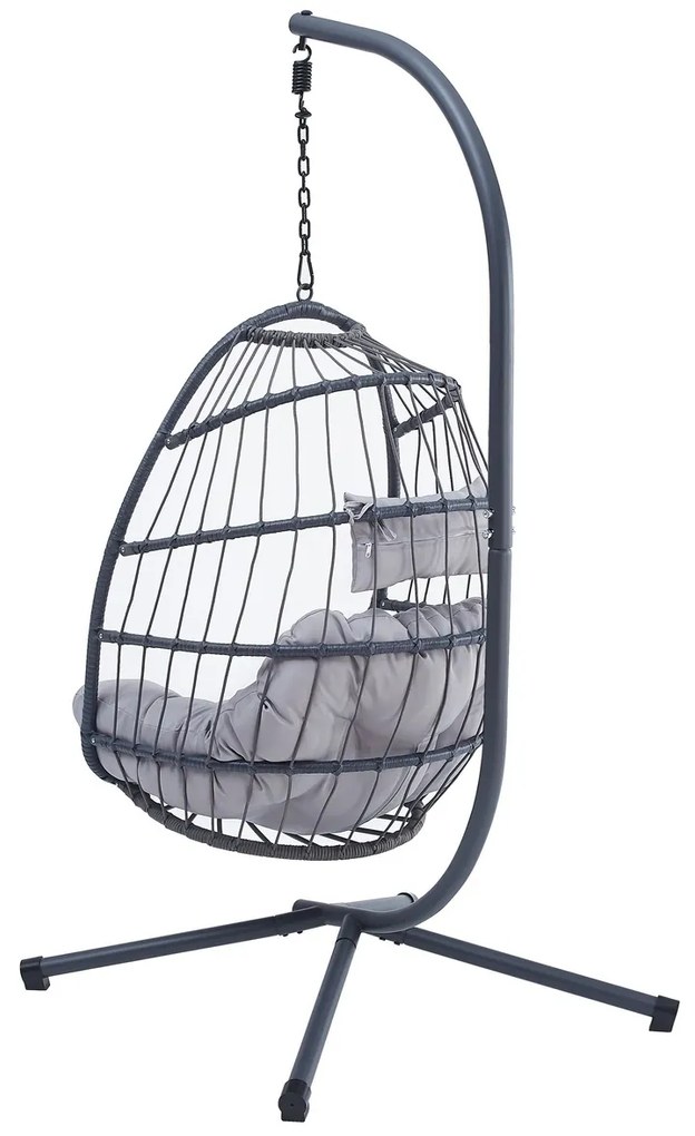 Autronic Függőszék, fém, polirattan, szürke, AZ-V1269GREY