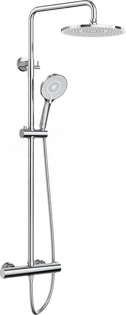 Termosztátos zuhanyrendszer ELITE EDITION BSE1603, 25 cm-es esőztető zuhanyfejjel, több színben, köztük króm és matt fekete kivitelben — Fekete
