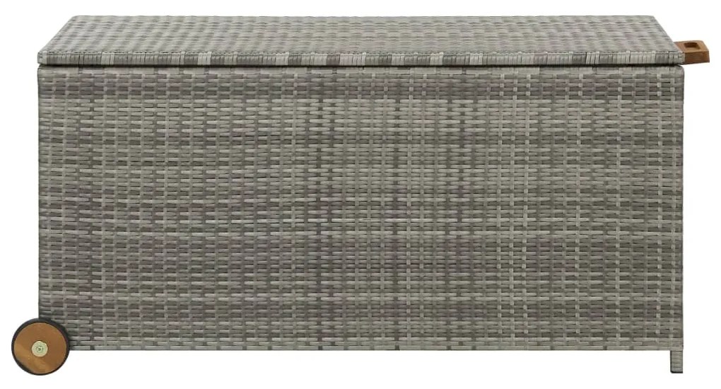 vidaXL világosszürke polyrattan kerti tárolóláda 120 x 65 x 61 cm