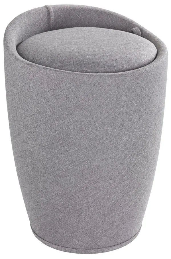 Linen Look világosszürke szennyestartó kosár és ülőke egyben, 20 l - Wenko
