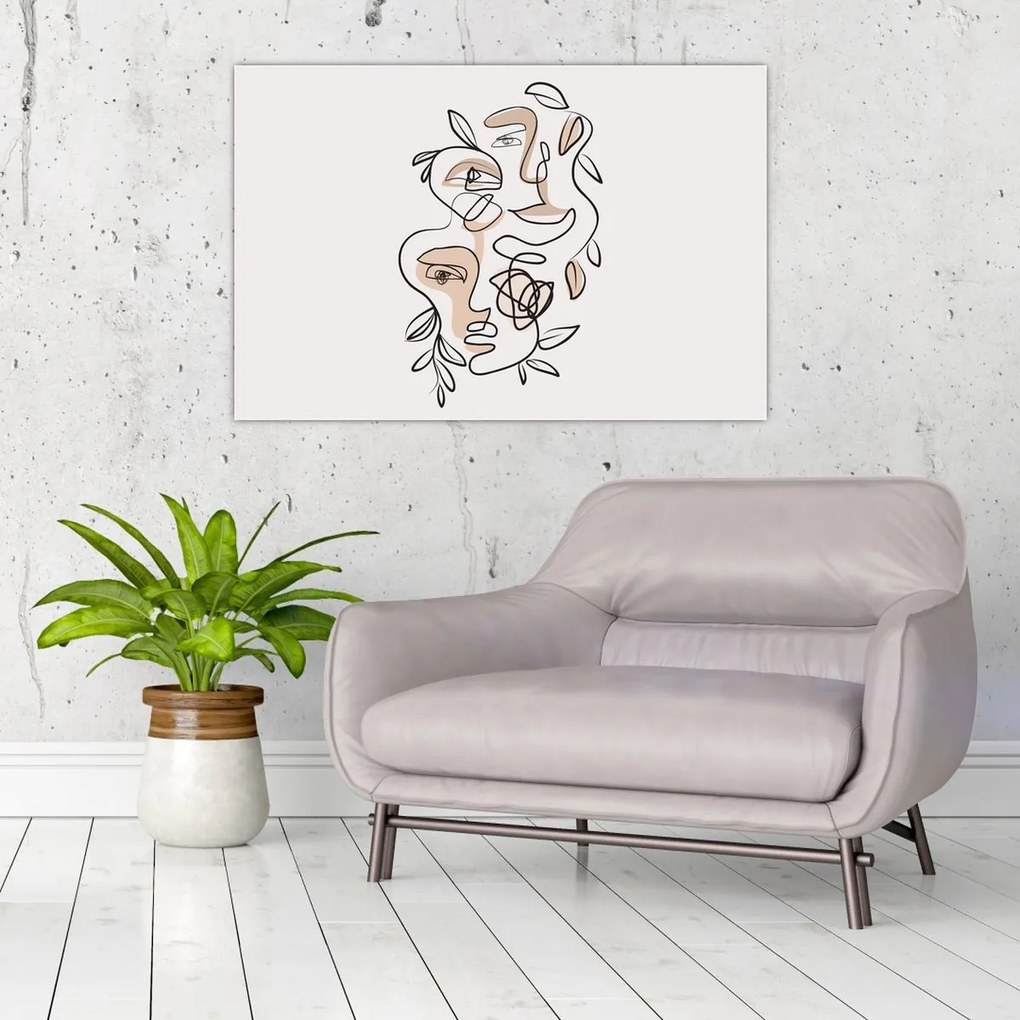 Kép - Line art arckezelés (90x60 cm)