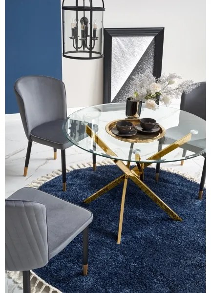 Étkezőasztal ESTEN átlátszó/arany