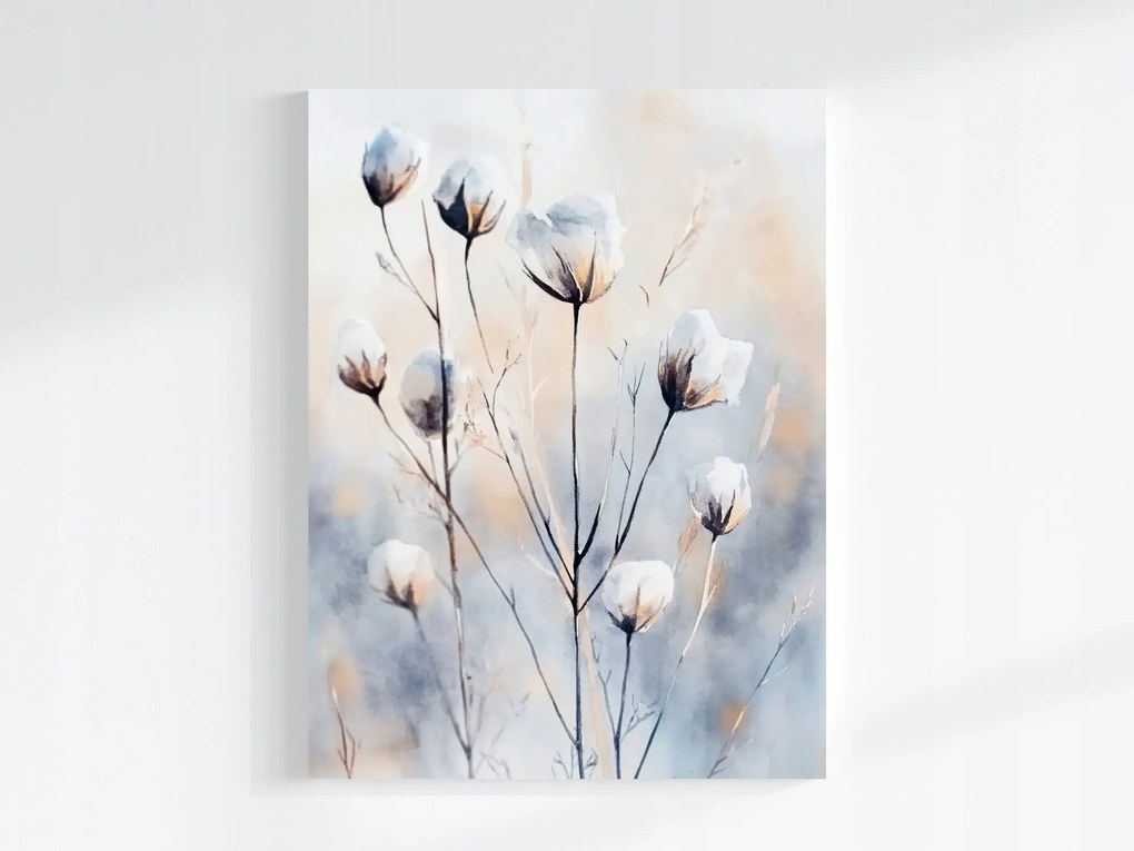 Vászonkép Canvas Akvarell Természet Rét Virágok Pamut Boho 75x100