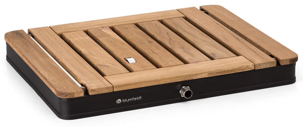 Sumatra Teak Square, kerti zuhanyzó, alumínium, teakfa, fogantyú