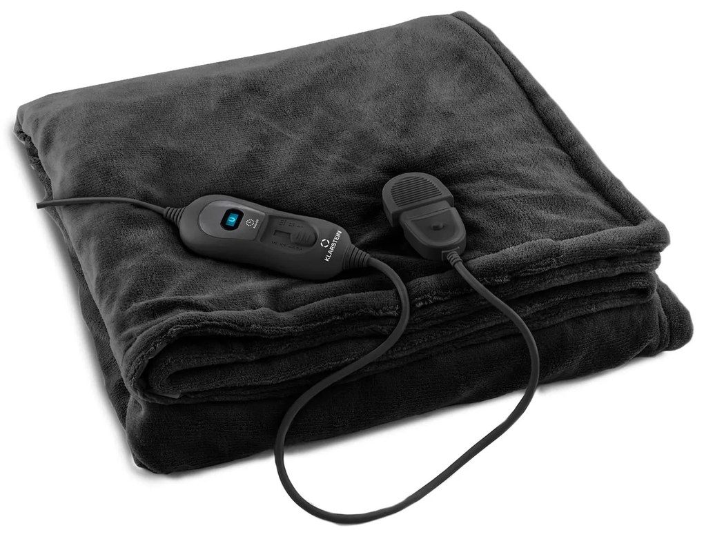Dr. Watson XL, melegítő takaró, 120 W, 180 x 130 cm, mosható, mikroplüss fekete