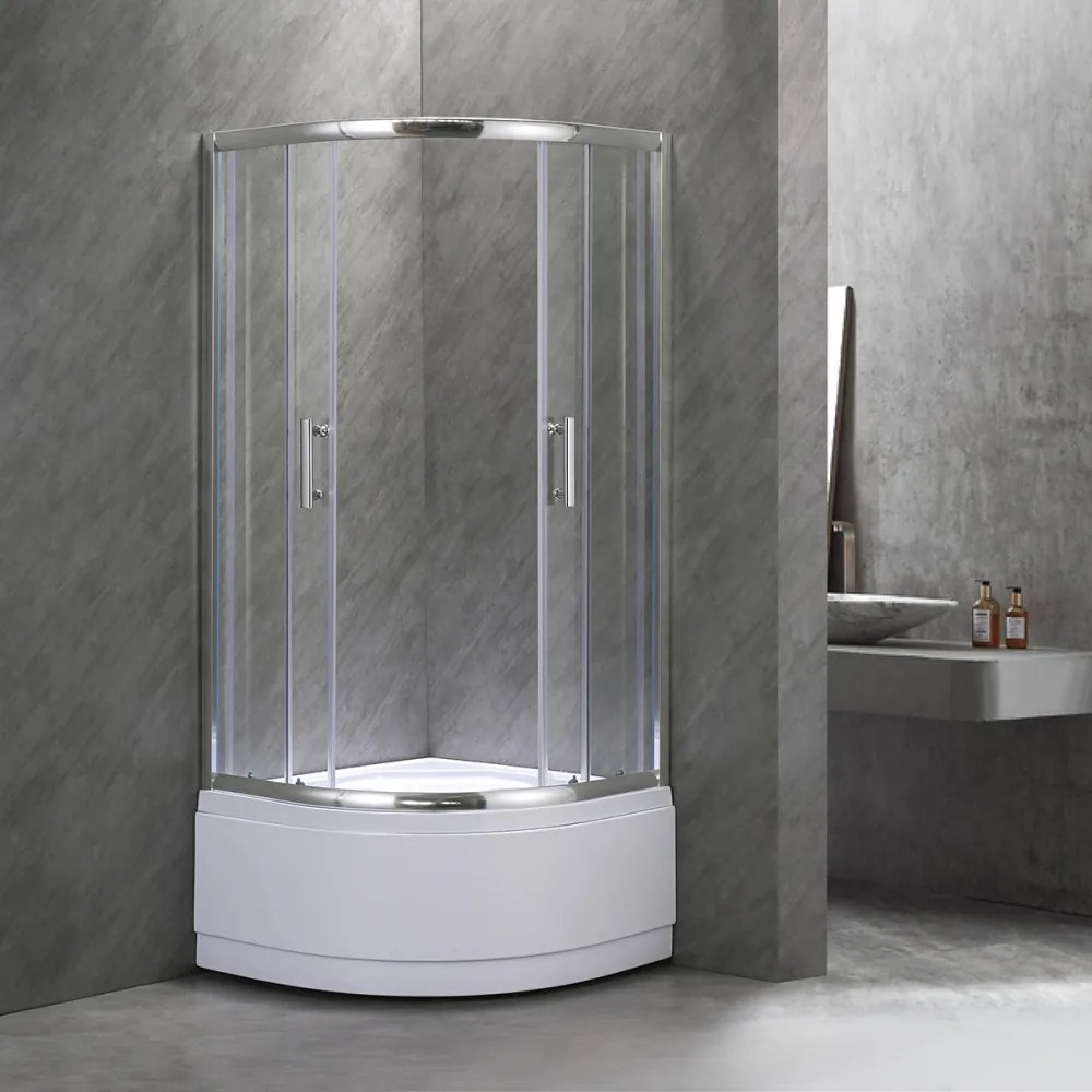 Spirit Deep 90x90 cm-es íves zuhanykabin, mélytálcával