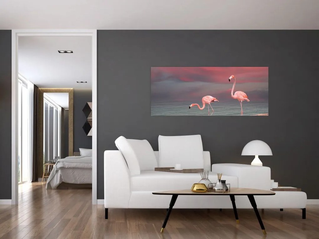 Flamingók képe (120x50 cm)