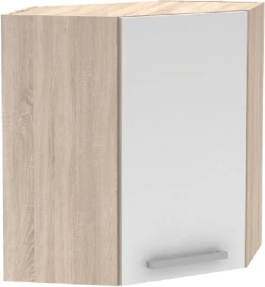 Felső sarokszekrény 1DV, tölgy sonoma/fehér, univerzális, NOVA PLUS NOPL-013-OH