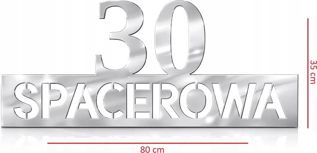 Címtábla számjegy rozsdamentes acél 80x35cm házszám utca Cnc lézer