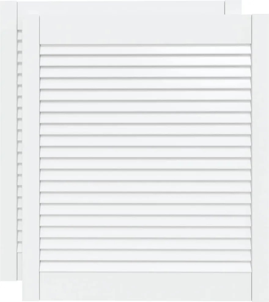 vidaXL 2 db fehér tömör fenyőfa lamellás szekrényajtó 69 x 59,4 cm