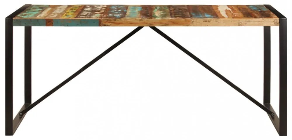 tömör újrahasznosított fa étkezőasztal 180 x 90 x 75 cm