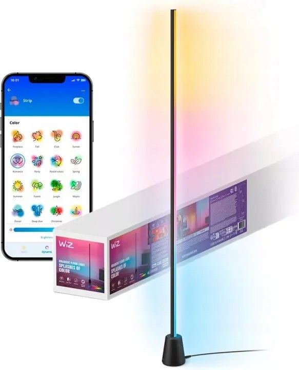 Led Gamer Padló Lámpa Rgbic Gradient 135cm Smart WiFi Alkalmazás WiZ