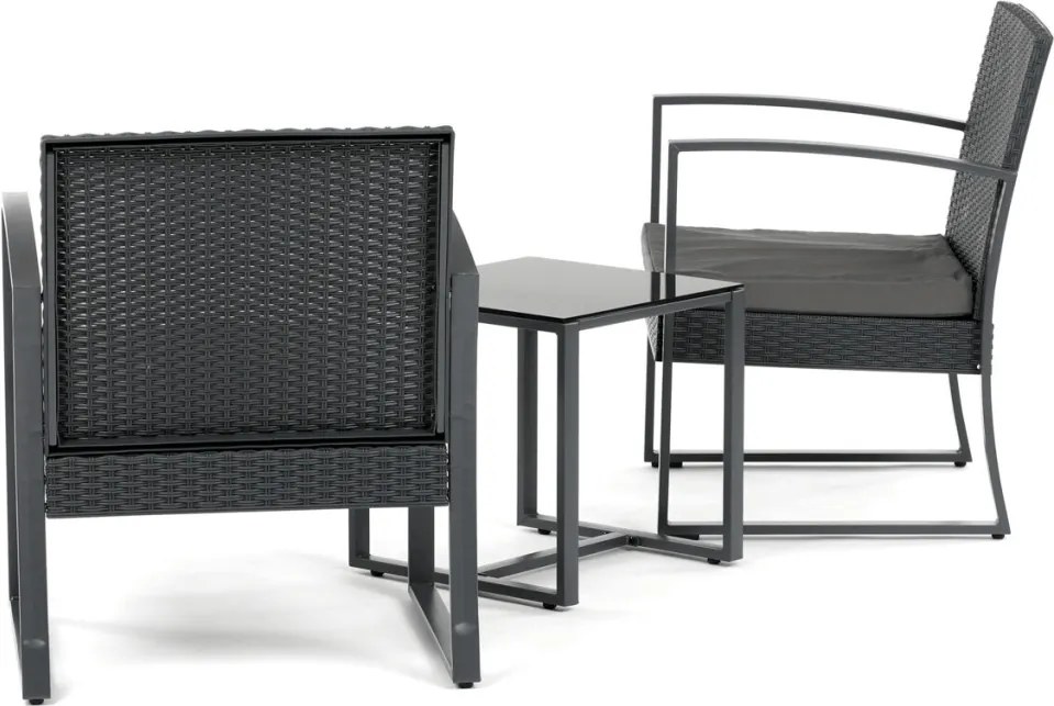 Kerti bútor szett 1+2, polyrattan, szürke, AZS-H1111 GREY