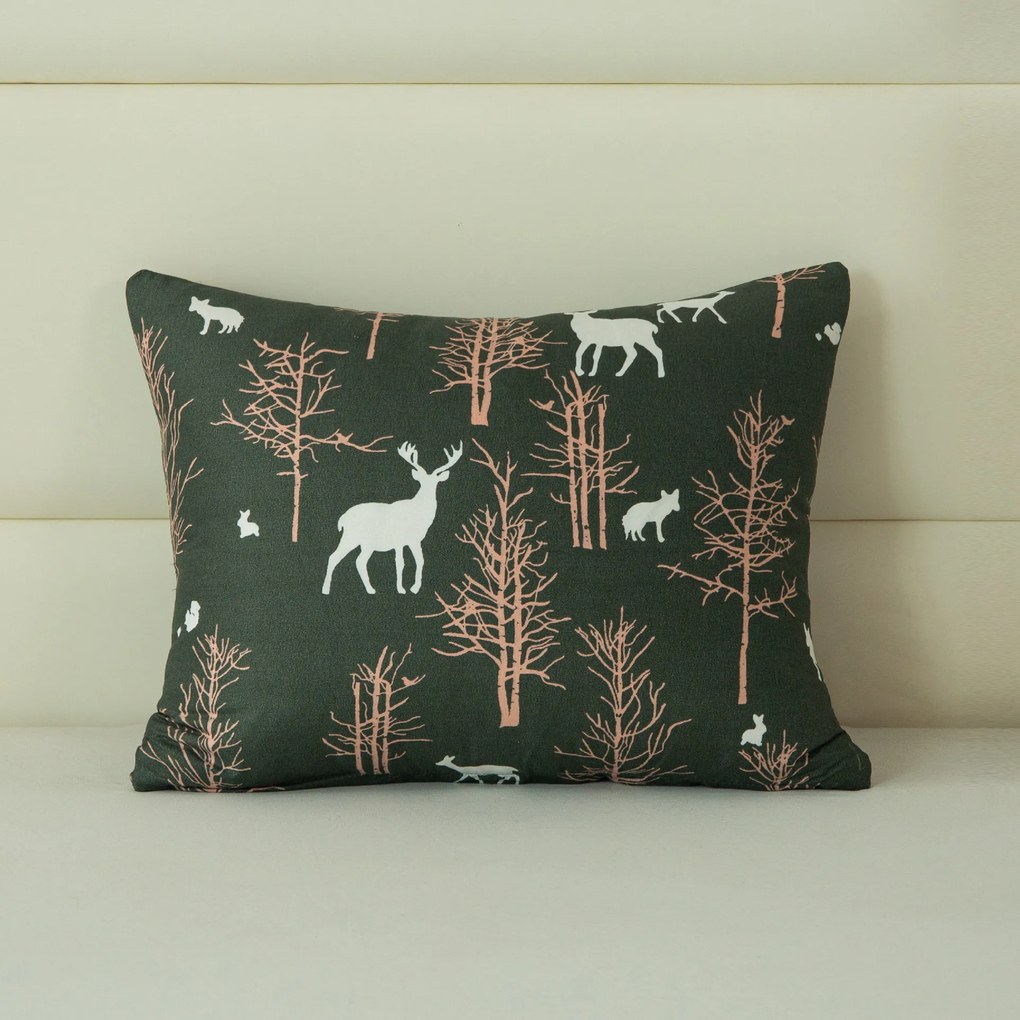 Mikroszálas párnahuzat OAK DEER 40x50 cm, sötétzöld