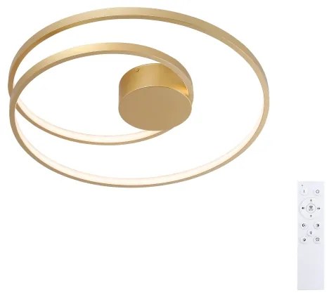 Brilagi- dimmelhető LED mennyezeti lámpa TWISTER LED/48W/230V átm. 50 cm arany +távirányító