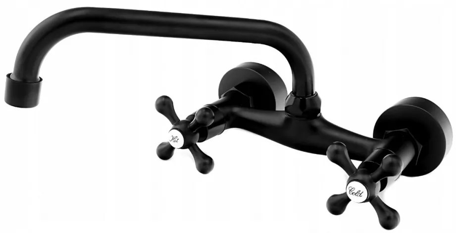 Gamma A2C Retro fali mosogató csaptelep - matt fekete