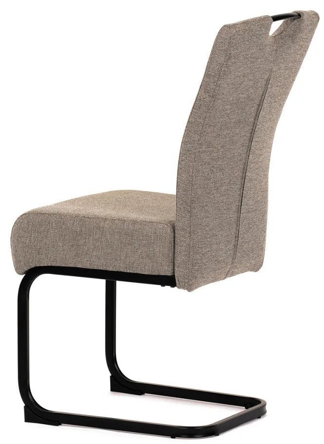 Scaun cu picior tip sanie cu șezut flexibil culoare Trüffel DCL-E2008