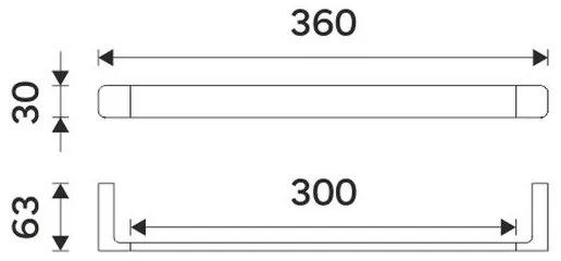 NIMCO MAC 29035-90 - Fali törölközőtartó MAYA 36 cm matt fekete