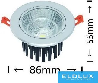 UNIVERSO LED süllyestett lámpa 7w 630lm 4000K 24° IP20 alumínium