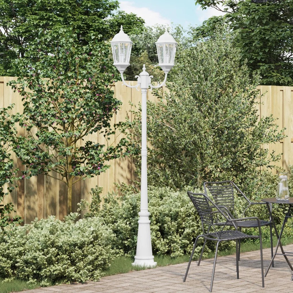 Kertvilágító 2-Lámpás E27 Fehér 235 cm Alumínium