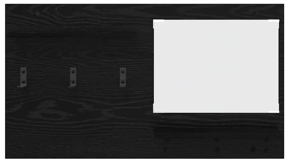 Fali Kabáthorog polcokkal Musta tammi 90 x 10 x 50 cm Faanyag