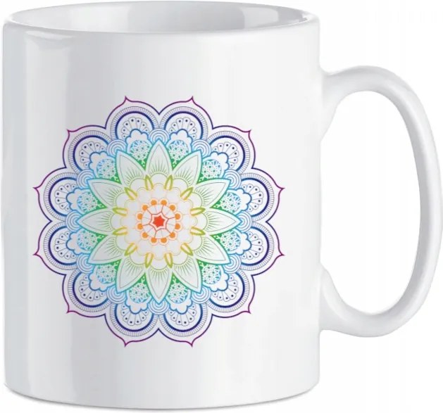 Mandala színes nyomott mintás bögre 330 ml