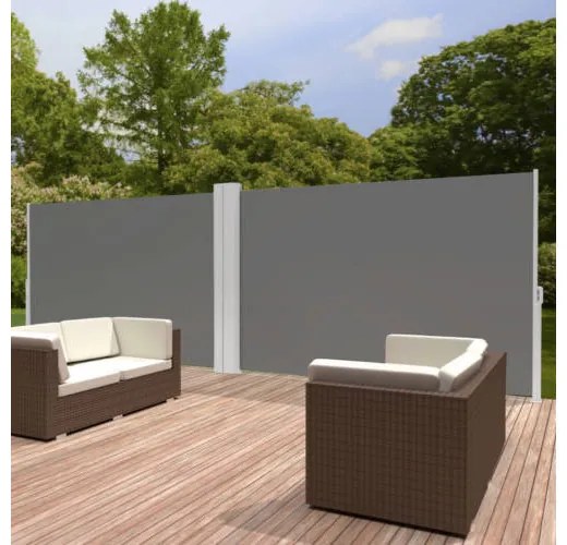 Dupla Kihúzható árnyékoló fal, 2 * 160 * 300 cm, szürke színben