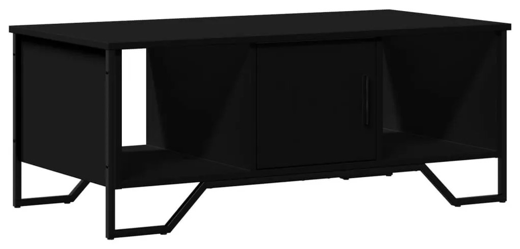 Fekete szerelt fa dohányzóasztal 100 x 51 x 40 cm