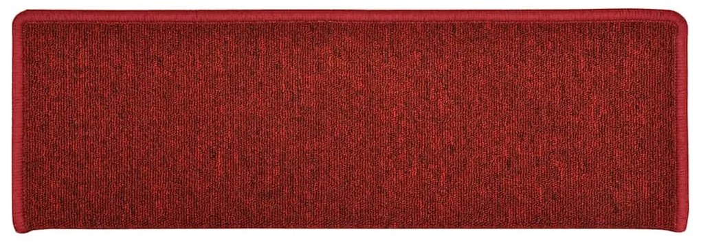 30 db lépcsőszőnyeg 65 x 21 x 4 cm bordó téglalap alakú széllel