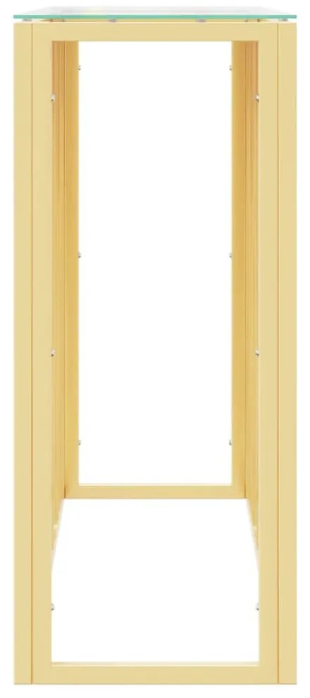 üveg és rozsdamentes acél tálalóasztal 110x30x70 cm